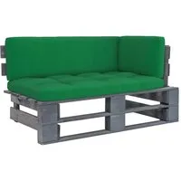 vidaXL Outdoor-Ecksofa Paletten Kiefernholz Grau - Stylisches Paletten-Ecksofa aus imprägniertem Kiefernholz, ideal für Garten und Terrasse. Langlebig und pflegeleicht, bietet es mit den mitgelieferten Kissen hohen Komfort für entspannte Stunden im Freien.