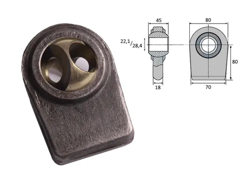 Anschweiß Kugelgelenk Anschweißauge 22,1 + 28,4 mm für Unterlenker Kat.1-2