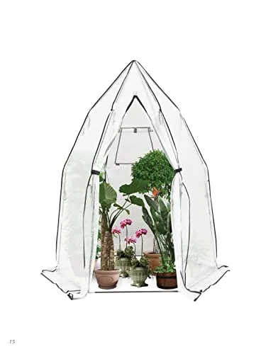 Technigart Foliengewächshaus – Pflanzenzelt für Balkon & Garten - Gartengewächshaus mit optimalem Schutz für Kübelpflanzen vor Frost und Unwettern. Robuste, wetterfeste PVC-Plane und einfache Handhabung durch Reißverschluss und Belüftungsfenster.