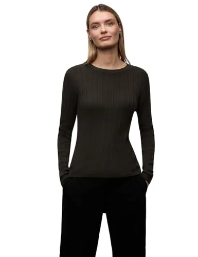 Street One Damen Pullover mit Rippstruktur - Eleganter Feinstrickpullover mit Rippstruktur, Rundhalsausschnitt und langen Ärmeln. Der angenehme Viskose-Baumwollmix sorgt für hohen Tragekomfort.