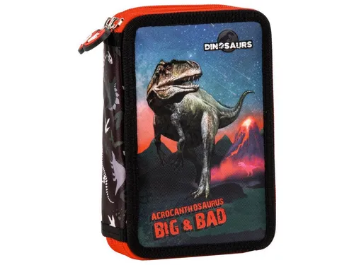 DERFORM Federtasche Dino Federtasche gefüllt 2 Fach Federmäppchen Federmappe Dinosaurier, (26-tlg)