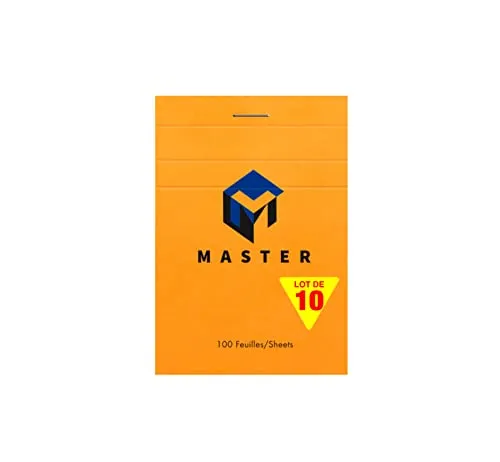 Calligraphe Clairefontaine 10707C - Packung mit 10 Schreibblöcken Calligraphe Master kopfseitig geheftet, DIN A7 7,4x10,5 cm, 50 Blatt kariert, 70g, Orange, 1 Pack