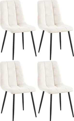 Deluke Esszimmerstuhl Set, Creme, 4er Set, Hochwertige Polsterstühle für Esszimmer und Küche