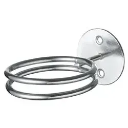 Comair Fönhalter verchromt Doppelring - Haarschneider: Verchromter Doppelring-Föhnhalter zum Anschrauben, ideal für professionelles Friseur-Equipment.