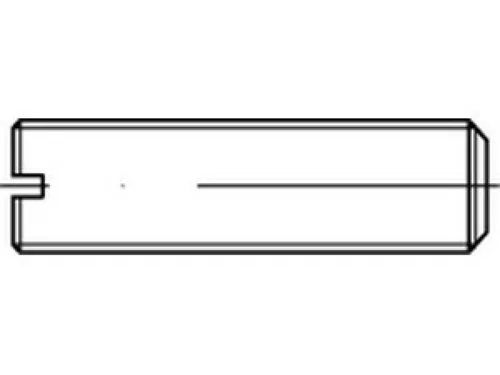 Gewindestift M10x1,5x40mm mit Schlitz und Kegelkuppe - Eisenwaren – Hochwertiger Gewindestift ISO 4766 aus PA 6.6, ideal für präzise Anwendungen mit Schlitzantrieb und robustem Design.
