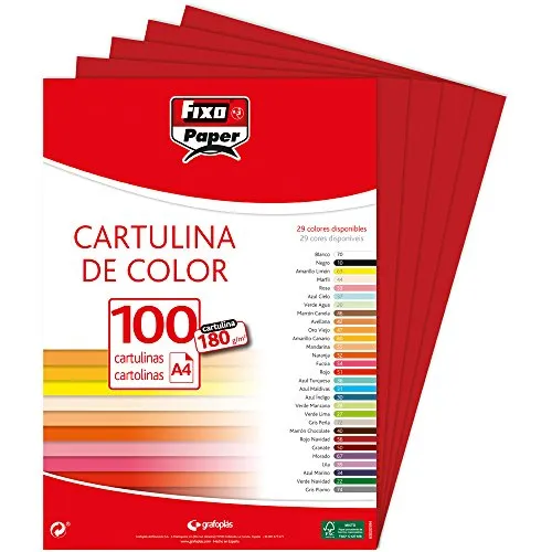Fixo 11110456 – Pack 100 Karton, A4, Karminrot