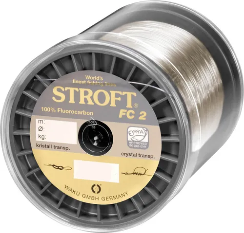 Schnur STROFT FC2 Fluorocarbon 500m 0,220mm-4kg - Angelschnur mit hoher Abriebfestigkeit und optimalem Sinkverhalten, ideal für anspruchsvolle Angler, die Wert auf Sensibilität und Langlebigkeit legen.