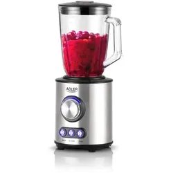 Adler Standmixer Edelstahl 1700 Watt, 1,5l Glasbehälter AD 4078 - Standmixer mit 1700 W Leistung und 1,5 L Glasbehälter, ideal für die Zubereitung von Smoothies und Suppen, robustes Edelstahl-Design.