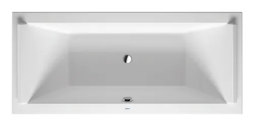 Duravit Starck Badewanne Rechteck 180 x 80 cm 700338 - Einbauversion mit Überlauf, elegante weiße Badewanne für luxuriösen Komfort im Badezimmer