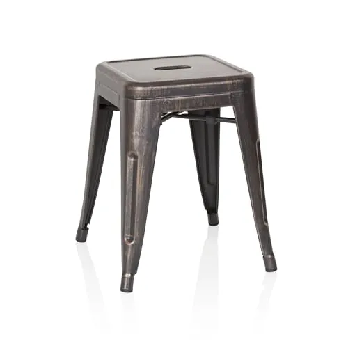 hjh OFFICE 645034 Metall Hocker VANTAGGIO Schwarz/Gold in gold von hjh Office