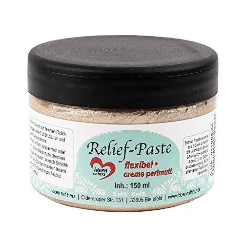 Ideen mit Herz Relief-Paste | flexibel | 150ml (creme perlmutt)