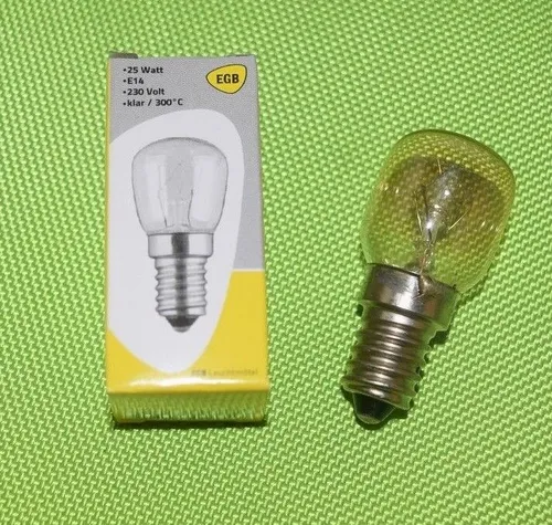 EGB Backofenlampe Birnenform E14 25W klar 300°