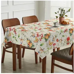 ANRO Tischdecke Stoff Digitalprint Tischtuch EasyClean ACRYL Beschichtet Tischwäsche (Einzelstück 1-tlg), auch als Gartentischdecke - ACRYL Beschichtet rot eckig | 120 cm x 160 cm