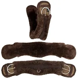 Equinate Western Mondgurt 90 cm - Anatomisch mit echtem Lammfell - Reiten: Breiter Schnitt für optimale Druckverteilung, echtes Lammfell mit 30 mm Wollhöhe, ideal für hohen Tragekomfort und waschbar bei 30°C.