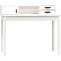 vidaXL Schreibtisch Weiß 110x50 cm aus massivem Kiefernholz - Kinderschreibtisch aus hochwertigem, massivem Kiefernholz mit elegantem Design und viel Stauraum – ideal für kleine Räume und langlebig im Gebrauch.