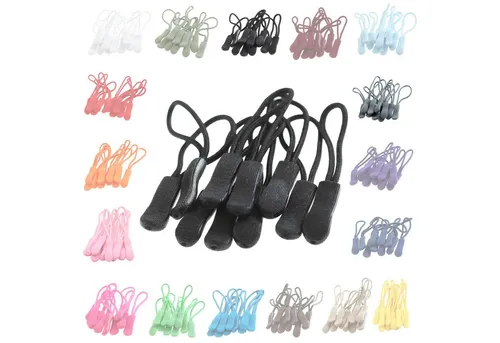 maDDma Reißverschluss 100 Zipperschlaufen Reißverschlussanhänger Verlängerung Farbwahl, schwarz