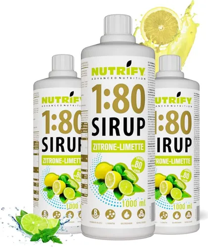 NUTRIFY Vital Fitness Drink 1:80 Sirup 6 x 1L Zitrone Limette zuckerfrei