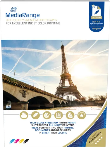 MR INK105 - DIN A4, Inkjet, Fotopapier, glänzend, 160 g/m², 100 Blatt