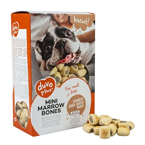 duvoplus, Biscuit! Mini-Markknochen, 500 g, leckere Kekse, gebackene Knusprige Pfeifen, mit Einer leckeren Füllung, ideal als Snack oder Belohnung für Hunde