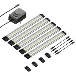ledscom.de LED Unterbau-Leuchte SIRIS flach 30cm je 368lm warm-weiß 5er Set