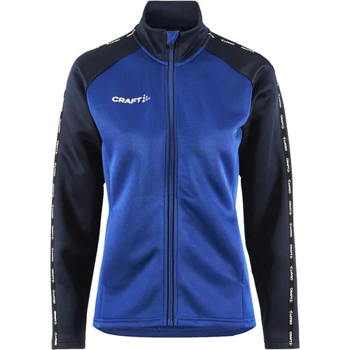 Craft Squad 2.0 Top Full Zip Damen - Royal - Sportjacken mit effektiven Feuchtigkeitstransport und hoher Elastizität für optimale Bewegungsfreiheit. Ideal für aktive Frauen, die auf Nachhaltigkeit und Stil Wert legen.