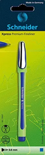 Schneider Xpress Fineliner (Tinte dokumentenecht, Strichstärke 0,8 mm, Made in Germany) 1 Stück, blau