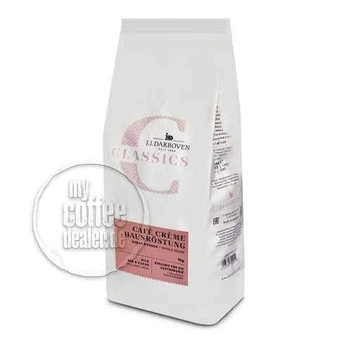 J.J.Darboven Hausröstung Cafe Creme Bohne 1000g - Kaffeebohnen aus Deutschland, ideal für feinen Café Crème mit vollem Aroma – Genuss für Kaffeeliebhaber!