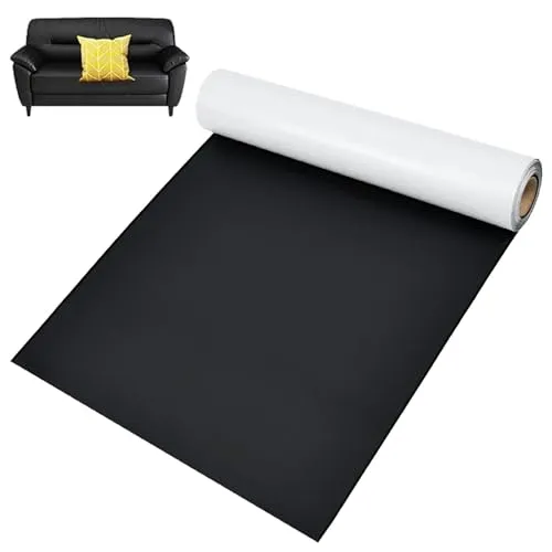 JNEYVIC Furnier-Selbstklebefolie Leder Reparatur Set 30 x 200cm Kunstleder | Selbstklebend Lederflicken Leder Patch Schwarz Selbstklebende Reparaturflicken , Sofa Couch Autositze Jacken Handtaschen