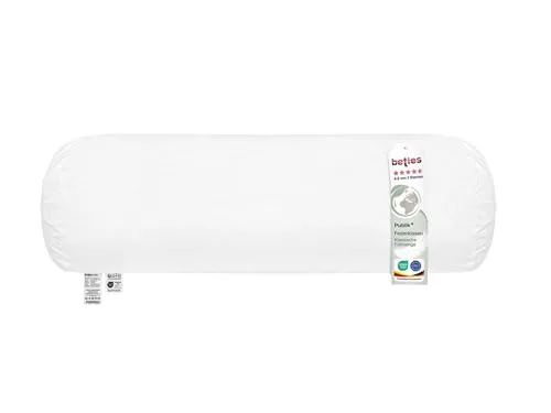 beties - Publik - Feder Nackenrolle 15x40 cm – 455 g Enten- & Gänsefedern – formstabile Kissenrolle & Innenkissen Inlett – waschbares Baumwoll-Inlett – Nacken Rolle, Beinrolle & Rückenstütze