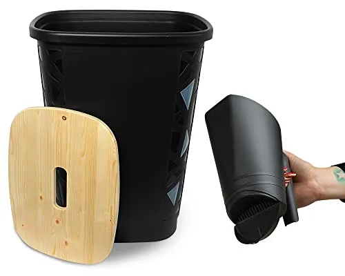 Ondis24 Pelletbehälter & Schaufel Set – Praktische Aufbewahrung für Pellets - Robuster Pelletbehälter mit Sichtfenster und abnehmbarem Holzdeckel. Ideal für die Lagerung von bis zu 70 Litern Pellets. Mit Rollen für einfachen Transport, inklusive praktischer Schaufel. Perfekt für die kalte Jahreszeit.