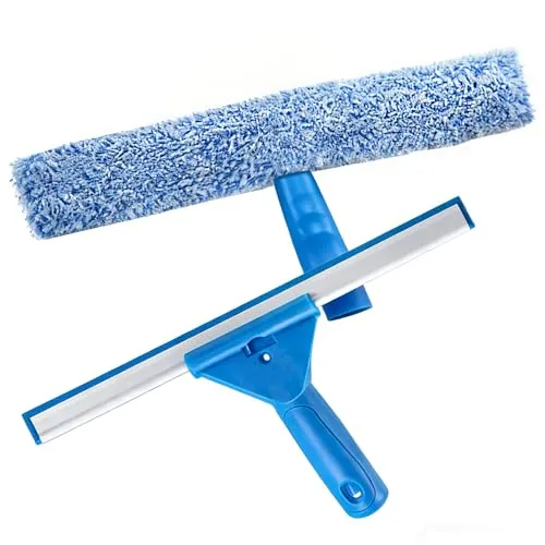vonsera Fensterreiniger Set 30 cm Fensterwischer und Fensterabzieher 2 in 1 Set, Mikrofaser Fenster Abzieher Wischer, Fensterabzieher Profi für Bad, Dusche, Glas, Spiegel, Auto