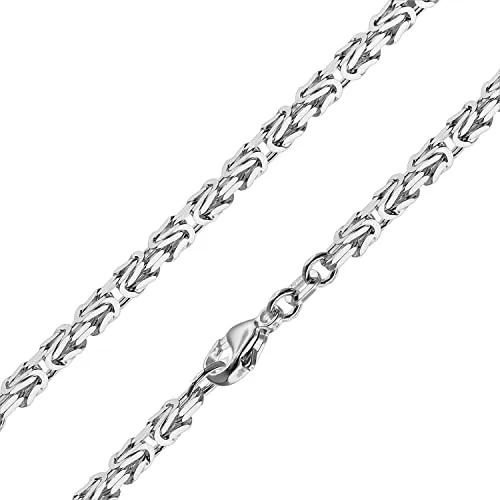 trendor Königskette Silber 925 - 3,2 mm - Elegante Königskette aus Sterlingsilber 925, hochglanzpoliert und ideal für große Anhänger. Mit bequemem Karabiner-Verschluss und Mikrofaser-Pflegetuch zur Pflege. Made in Germany.