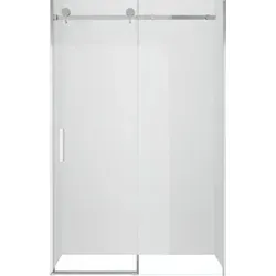 Glaszentrum Hagen Nischentür Schiebetür 120x195cm - Silber - Elegante Duschtür aus 8 mm ESG-Sicherheitsglas mit wasserabweisender Beschichtung, platzsparend und flexibel montierbar, ideal für kleine Badezimmer.