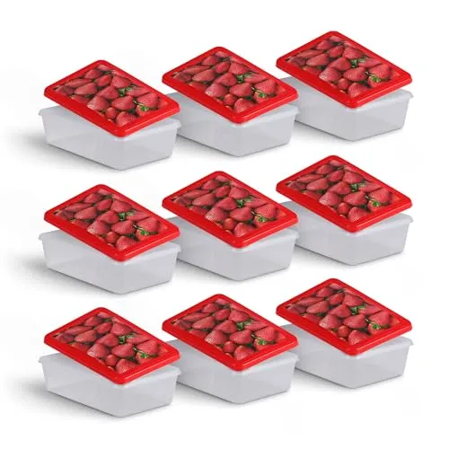 Pro Home Frischhaltedosen für Lebensmittel 1,25 L (9er Pack) Vorratsdose, Aufbewahrungsbox für Obst, Gemüse oder Snacks, Meal Prep Box, Lunchbox