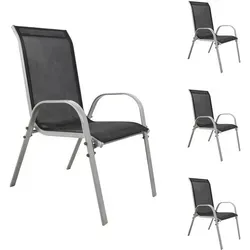 Eleganter 4er Set Outdoorstuhl Gartenstuhl aus Metall - Gartenstühle aus pulverbeschichtetem Stahl, wetterbeständig und stapelbar. Ideal für Balkon oder Terrasse, pflegeleicht und komfortabel für entspannte Stunden im Freien.