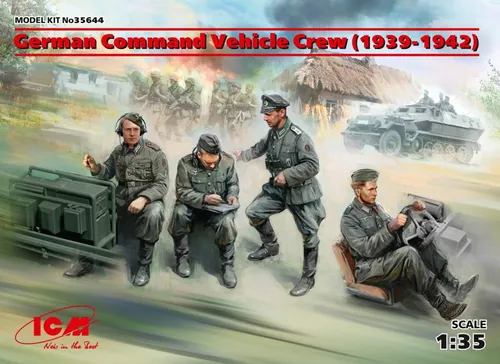 German Command Vehicle Crew (1939-1942) (4 Figurs) / 1:35 - ICM