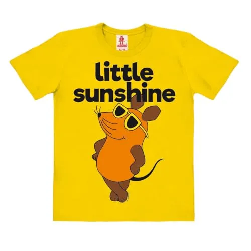 Logoshirt®️ TV I Die Sendung mit der Maus I Maus I Little Sunshine I Bio T-Shirt - Offiziell lizenziertes Kinder-T-Shirt mit Rundhals-Ausschnitt aus 100% weicher Bio-Baumwolle. Ideal für Mädchen und Jungen, bequem und in leuchtendem Gelb – ein echter Blickfang für kleine Fans!