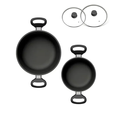 Hoffmann STONIQ Kochtopf-Set 2-tlg. Ø 20+24 cm - Das Hoffmann STONIQ Kochtopf-Set bietet zwei Größen für vielseitigen Einsatz in der Küche. Mit innovativer IQ-SHIELD Beschichtung für optimale Kochergebnisse und einfacher Reinigung. Spülmaschinengeeignet und backofentauglich bis 240 °C.