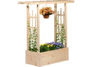 dobar Pflanzkasten Pergola aus Holz, Natur – Vielseitiges Gartenaccessoire - Gestalten Sie Ihren Garten mit dem dobar Pflanzkasten Pergola aus Holz. Ideal für kreative Gartengestaltung, verbindet er ansprechendes Design mit Funktionalität und Nachhaltigkeit.