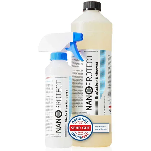 Nanoprotect BioActive Universal Geruchsneutralisierer 1L | Biologischer Geruchsentferner - Polsterreiniger mit 3-Phasen Wirkbeschleuniger, der unangenehme Gerüche effektiv entfernt – ideal für Textilien, Autos und Haushalt. Dermatologisch getestet und umweltfreundlich.
