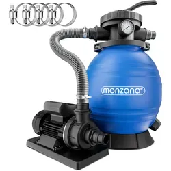 monzana Sandfilteranlage SF12K - 10.200L/h für Pools bis 35.000L - Sandfilteranlage für effiziente Poolreinigung, selbstansaugend mit 7-Wege-Ventil, ideal für sauberes Wasser und weniger Wartung.