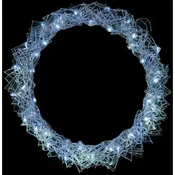 Mojawo LED Hängekranz / Tischdekoration Metall Ø30cm kaltweiß