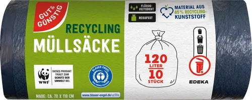 GUT&GÜNSTIG Müllbeutel 120,0 l schwarz