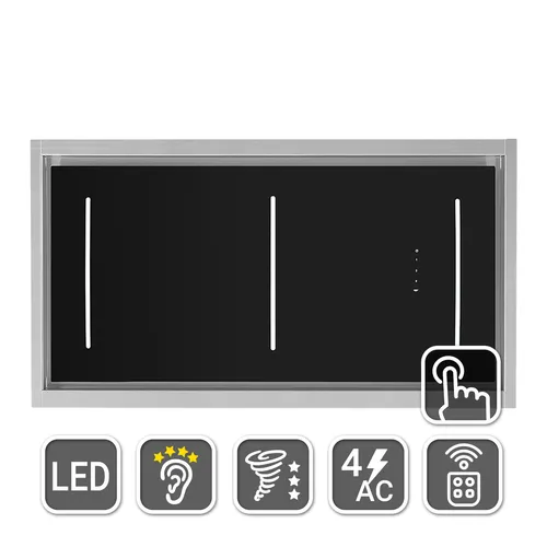 Dunstabzugshaube Inselhaube Deckenhaube 110cm Lüfterbaustein Schwarz Sonderpreis