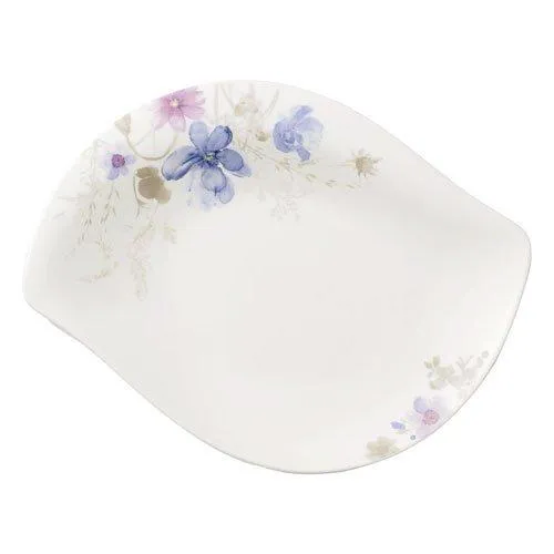 Villeroy & Boch Mariefleur Gris Schale 34cm - Elegante flache Servierschale aus Premium Porcelain, spülmaschinen- und mikrowellensicher. Ideal für festliche Anlässe und zum stilvollen Anrichten von Beilagen.