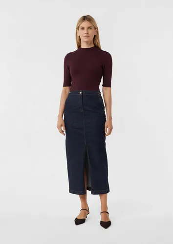 comma Midirock Rock Langer Jeansrock mit Ketten-Details blau 38