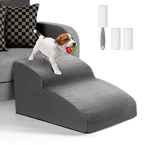 Lannvan Hundetreppe für Kleine Hunde, 2 Stufen - Treppen & Stufen für Hunde, hochelastischer Schwamm schützt die Gelenke und erleichtert älteren oder kleineren Hunden den Zugang zu Sofa und Bett.
