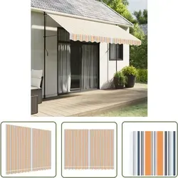 Markisenbespannung Mehrfarbig Gestreift 3,5x2,5 M