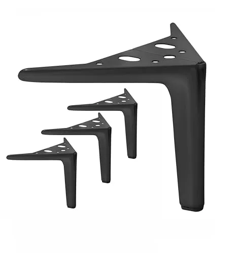 Prima-Online Möbelbeine 4 Stück Schwarz Matt in schwarz von Prima-Online