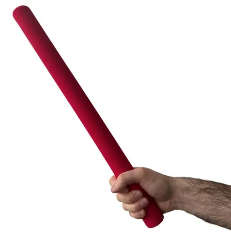 BAY-Sports Schlagpolster Schaumstoff Softstock Softstick Langstock Krav Maga Selbstverteidigung, Rot, 50 cm x 3,5 cm, Realistisches SV Training, Self Defense